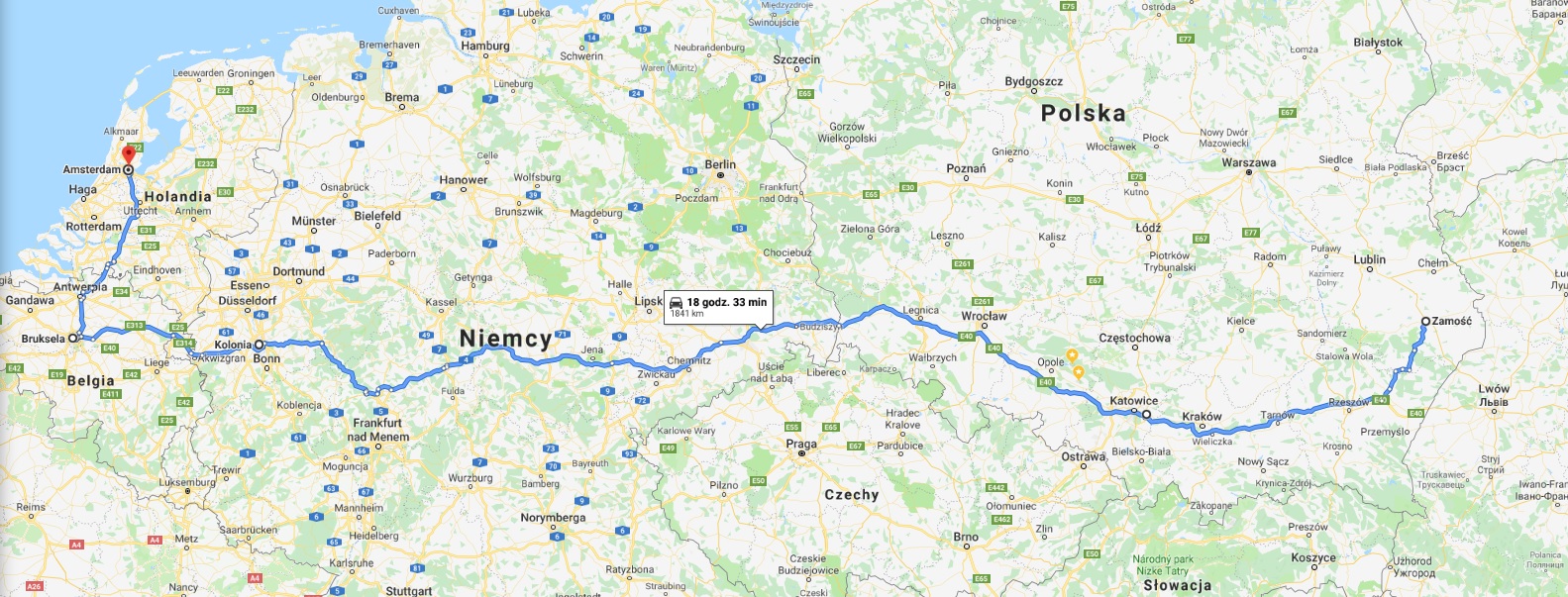 Mapa trasy busa