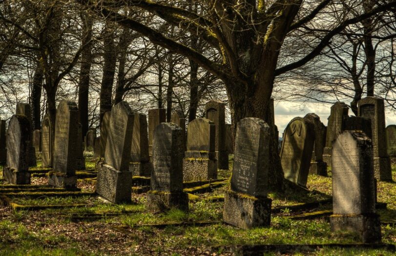 zdewastowany cmentarz