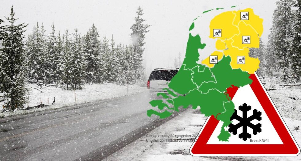 Śnieżyce w Holandii kod żółty na drogach uważajcie