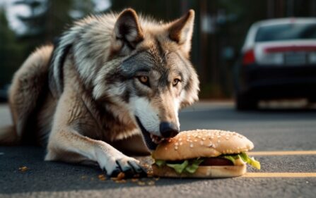 Wilk na diecie fast foodowej w Geldrii